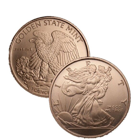 Walking Liberty Copper Collectable Coin - Picture 2 of 3